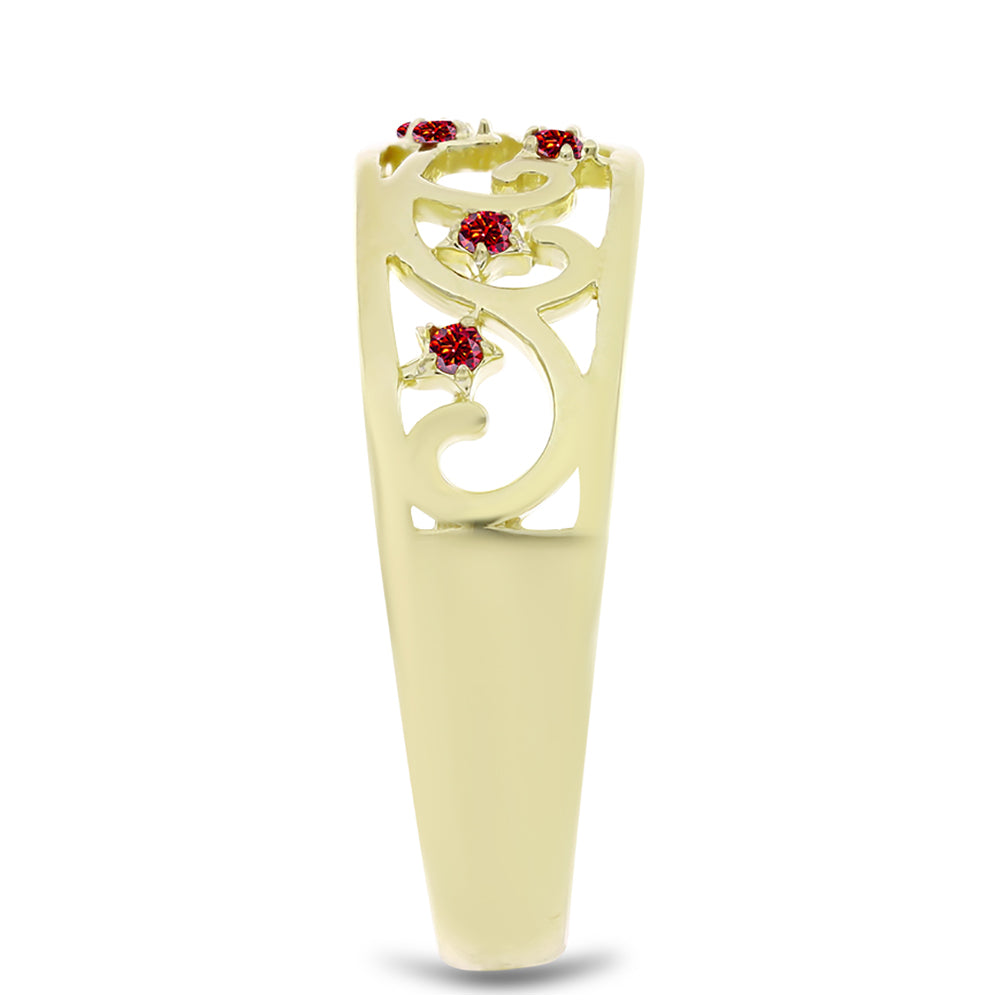 Arannyal Bevont Ezüst Gyűrű Fenséges Vörös Moissanite-tal 4 