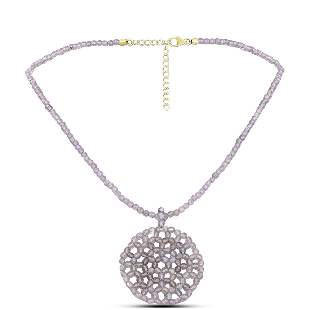 Arannyal Bevont Ezüst Nyaklánc Labradorittal 1 