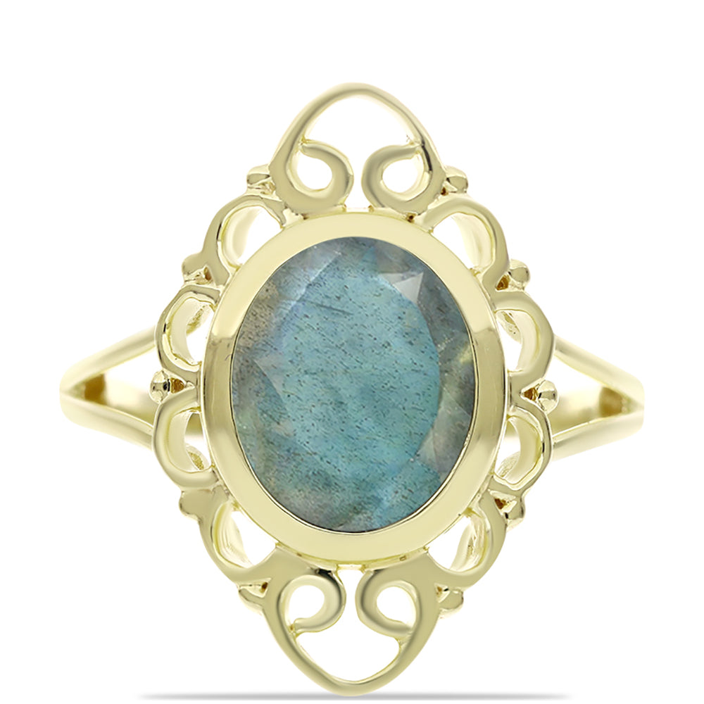 Arannyal Bevont Ezüst Gyűrű Labradorittal