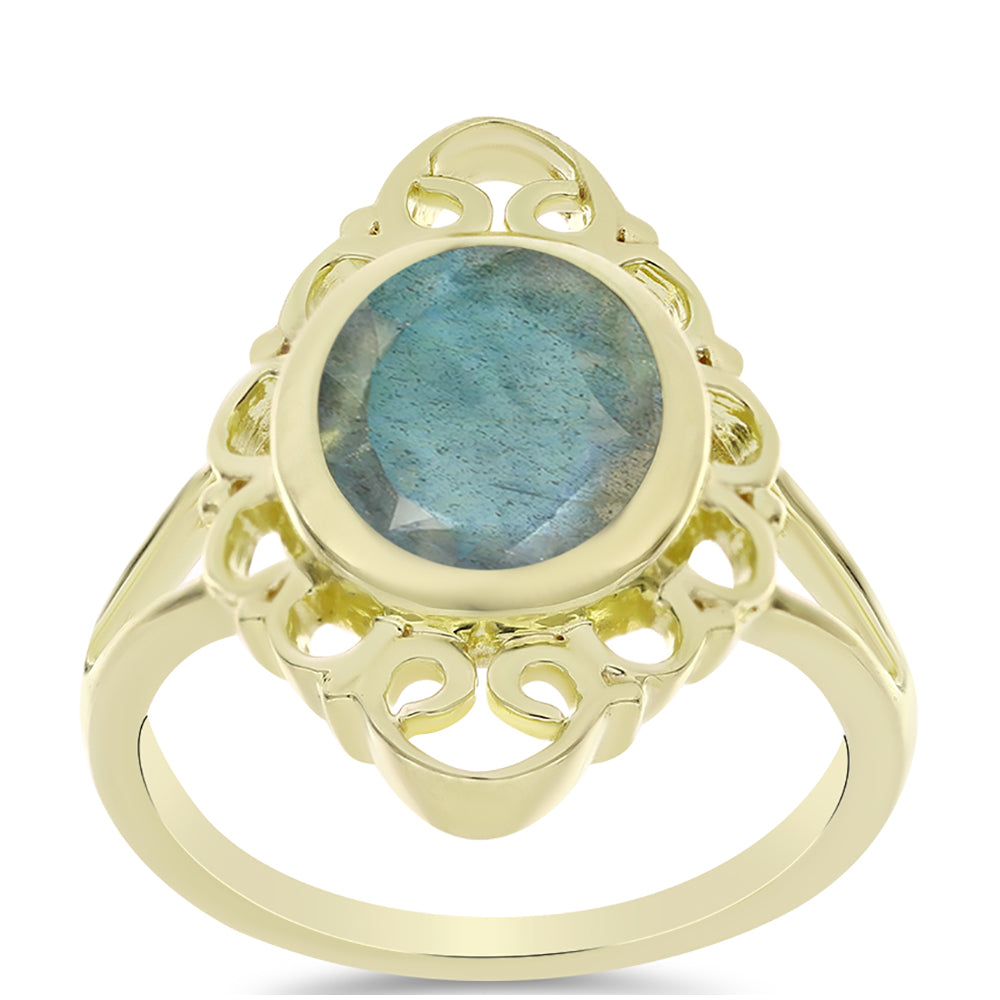 Arannyal Bevont Ezüst Gyűrű Labradorittal 3 