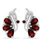 Ezüst Fülbevaló Barton Gránáttal és Fehér Topázzal