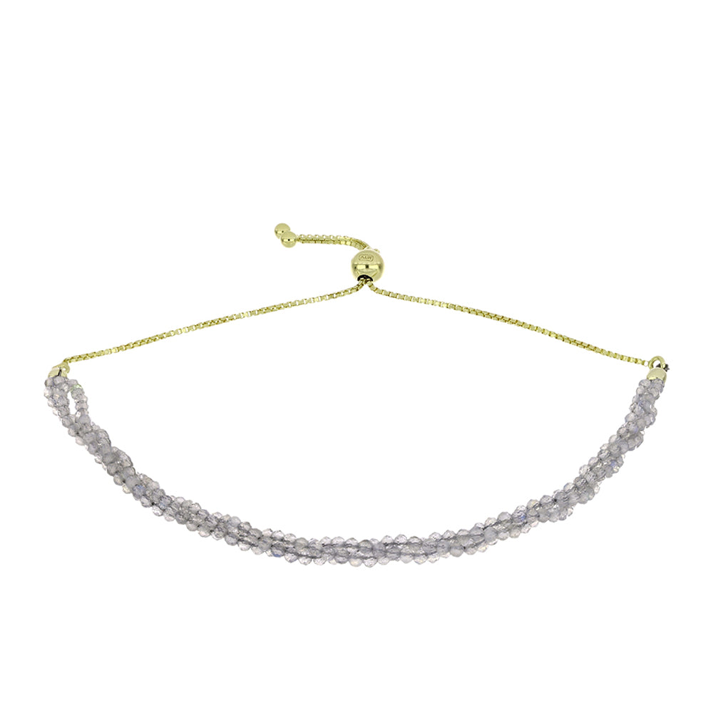 Arannyal Bevont Ezüst Karkötő Labradorittal