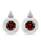 Ezüst Fülbevaló Barton Gránáttal és Fehér Topázzal