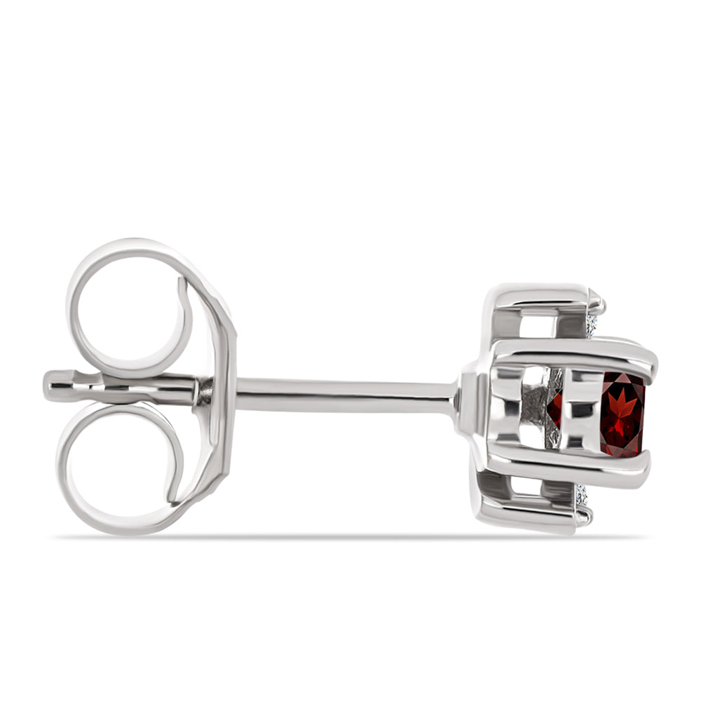 Ezüst Fülbevaló Barton Gránáttal és Fehér Topázzal 2 