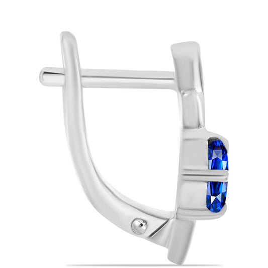 Ezüst Fülbevaló Ausztrál Kék Zafírral