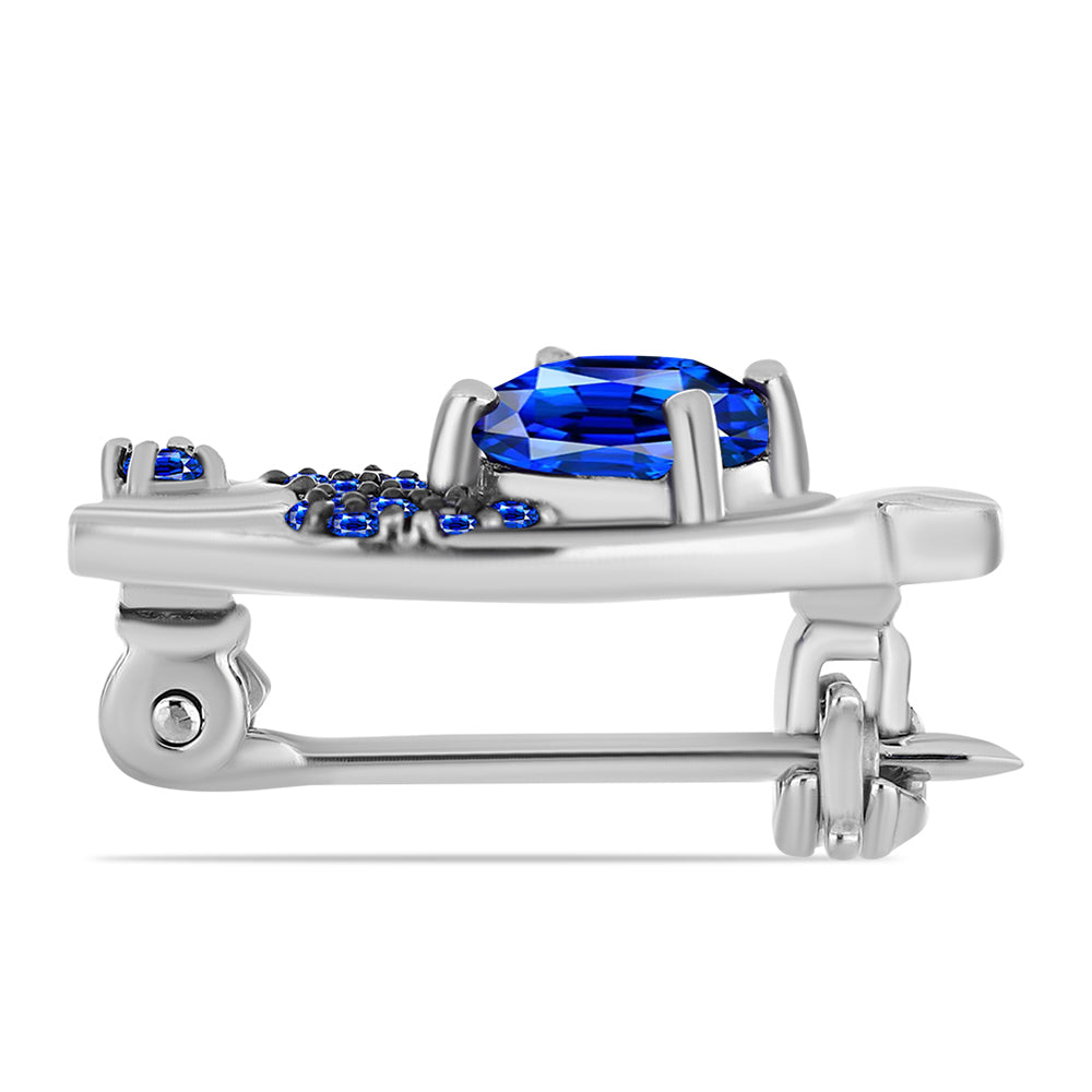 Ezüst Bross Ausztrál Kék Zafírral 2 