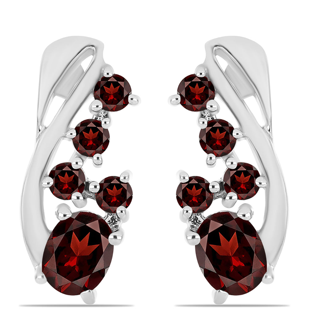 Ezüst Fülbevaló Barton Gránáttal