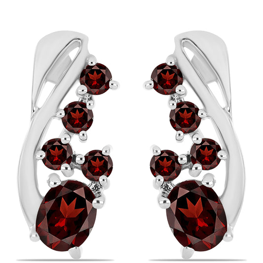 Ezüst Fülbevaló Barton Gránáttal