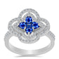 Ezüst Gyűrű Ausztrál Kék Zafírral és Fehér Topázzal