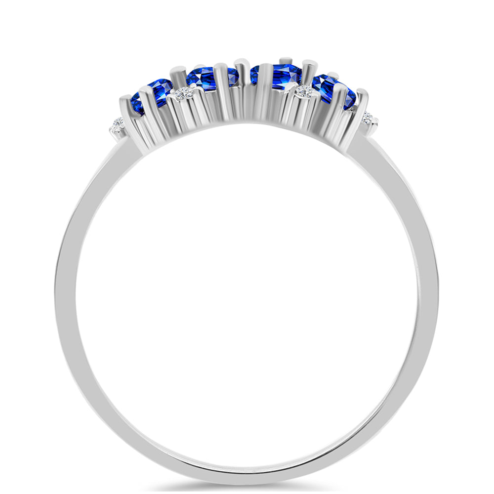 Ezüst Gyűrű Ausztrál Kék Zafírral és Fehér Topázzal