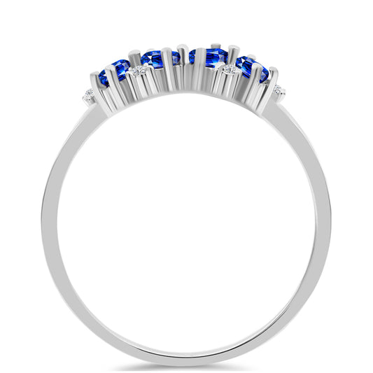 Ezüst Gyűrű Ausztrál Kék Zafírral és Fehér Topázzal