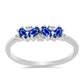 Ezüst Gyűrű Ausztrál Kék Zafírral és Fehér Topázzal