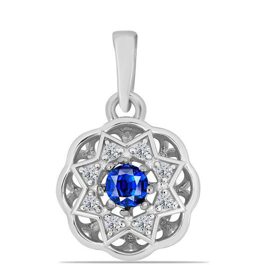 Ezüst Medál Ausztrál Kék Zafírral és Fehér Topázzal