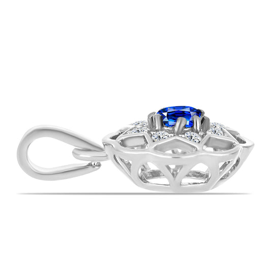 Ezüst Medál Ausztrál Kék Zafírral és Fehér Topázzal