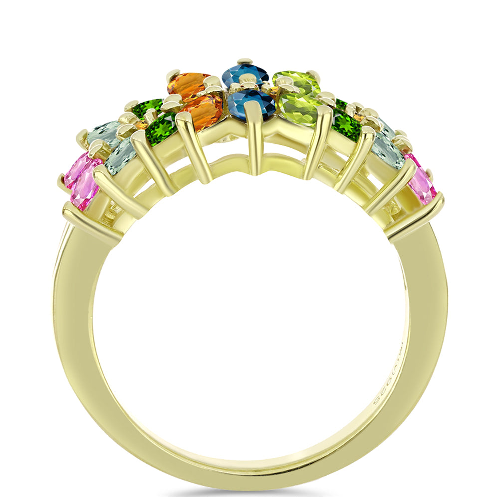 Arannyal Bevont Ezüst Gyűrű Csakra Tourmalinnal 2 