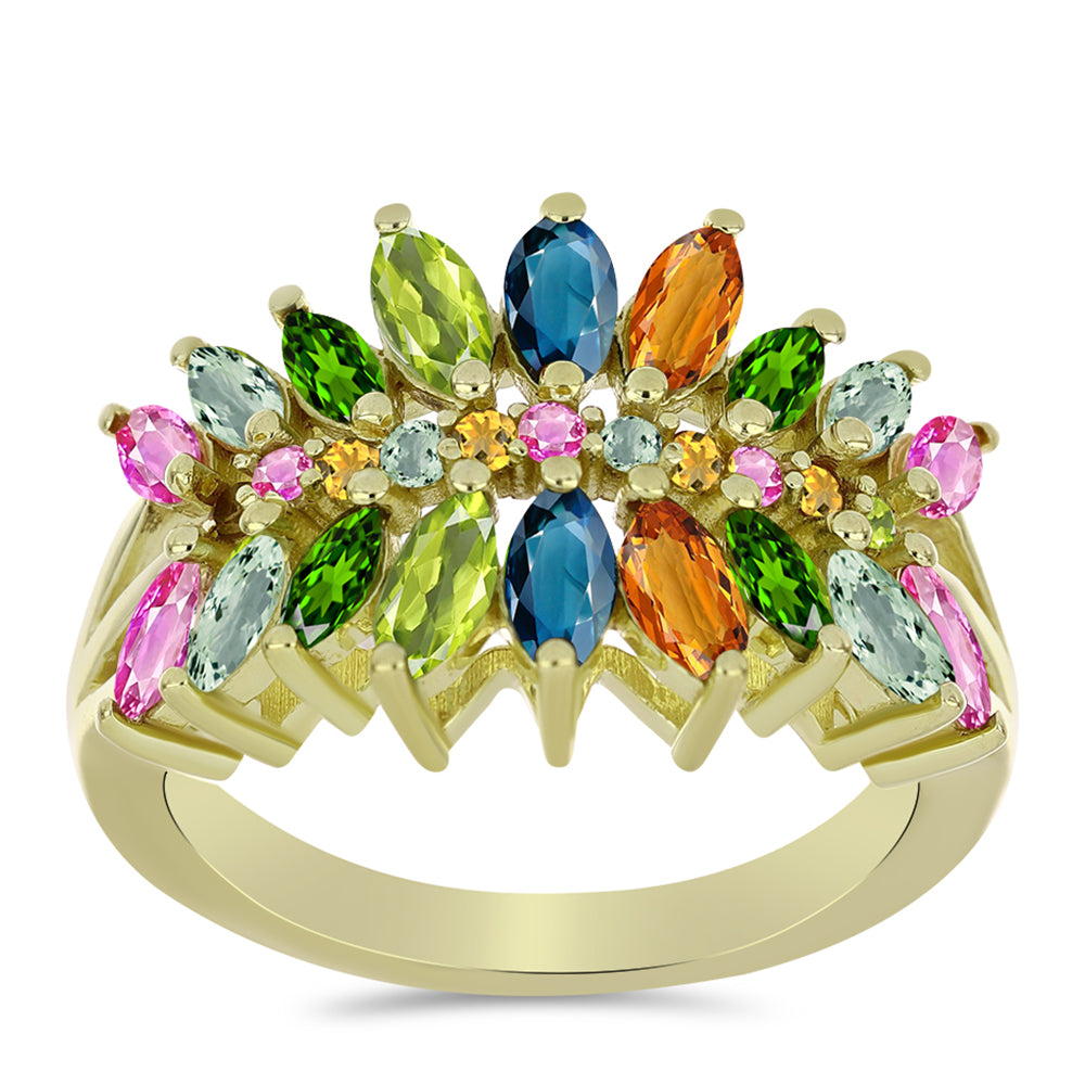 Arannyal Bevont Ezüst Gyűrű Csakra Tourmalinnal 3 