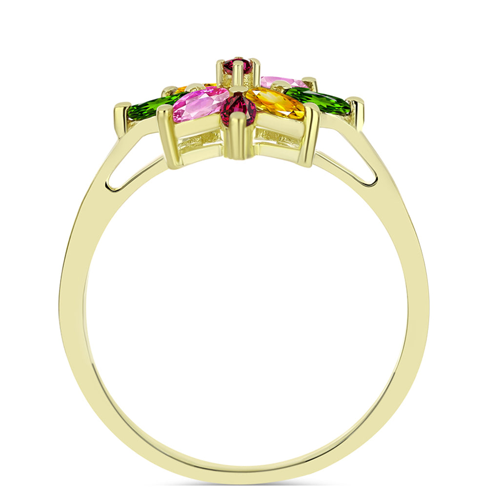 Arannyal Bevont Ezüst Gyűrű Csakra Tourmalinnal