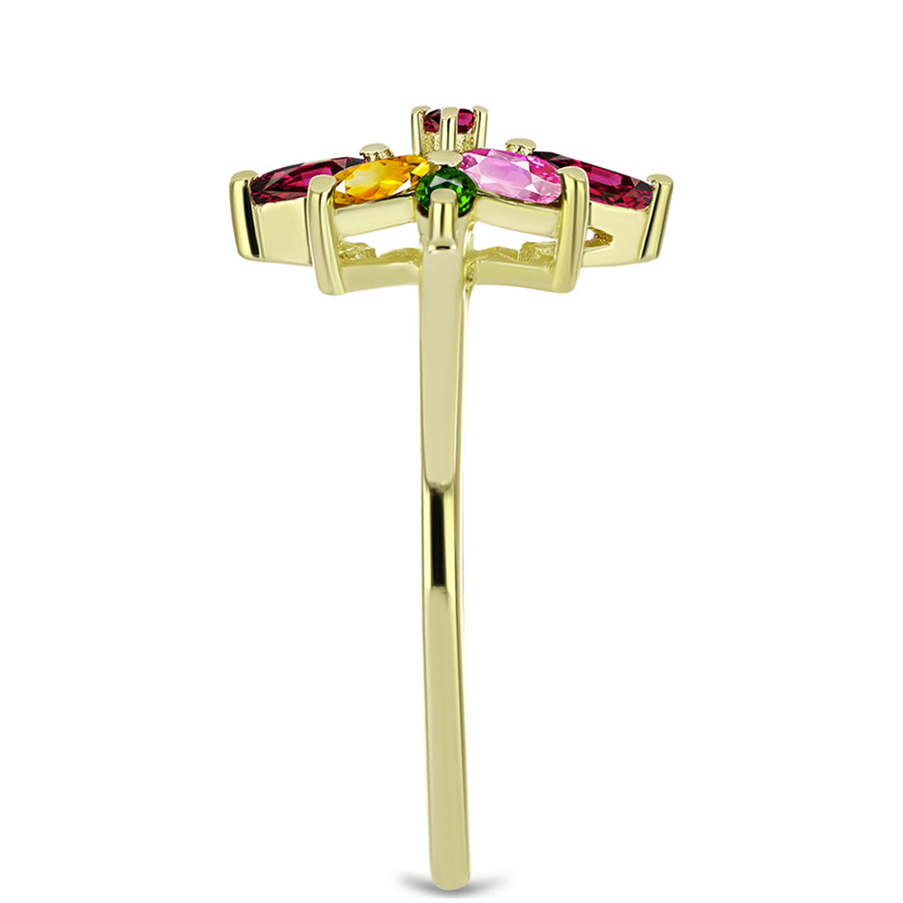 Arannyal Bevont Ezüst Gyűrű Csakra Tourmalinnal 4 