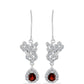 Ezüst Fülbevaló Barton Gránáttal és Fehér Topázzal