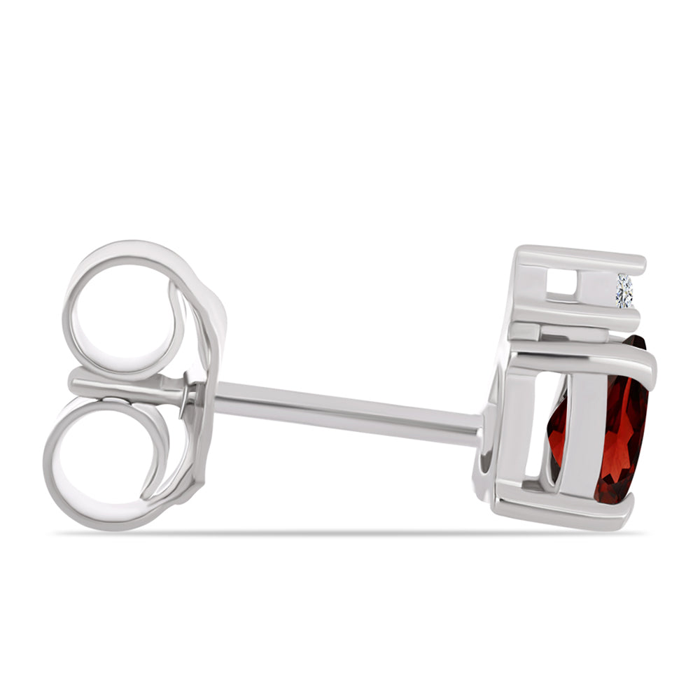 Ezüst Fülbevaló Barton Gránáttal és Fehér Topázzal 2 