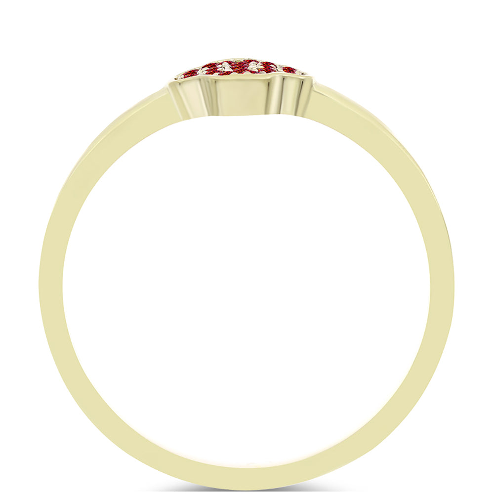 Arannyal Bevont Ezüst Gyűrű Fenséges Vörös Moissanite-tal 2 