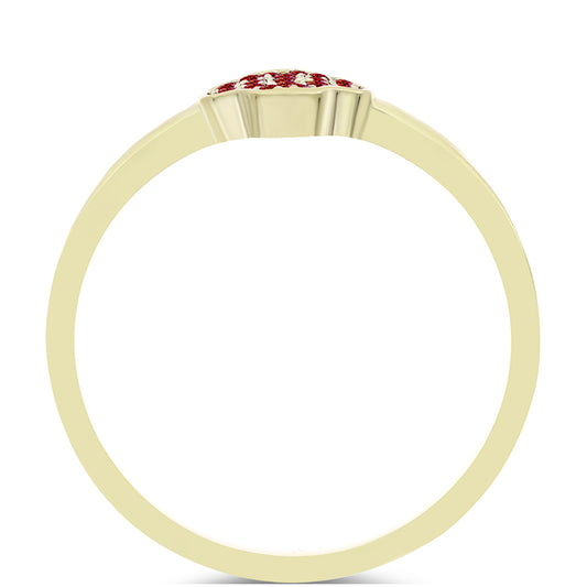 Arannyal Bevont Ezüst Gyűrű Fenséges Vörös Moissanite-tal