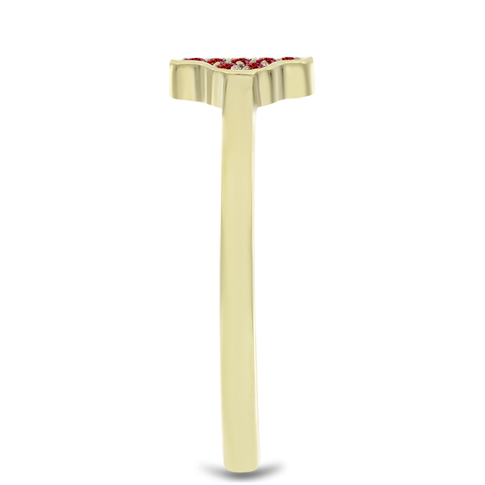 Arannyal Bevont Ezüst Gyűrű Fenséges Vörös Moissanite-tal 4 