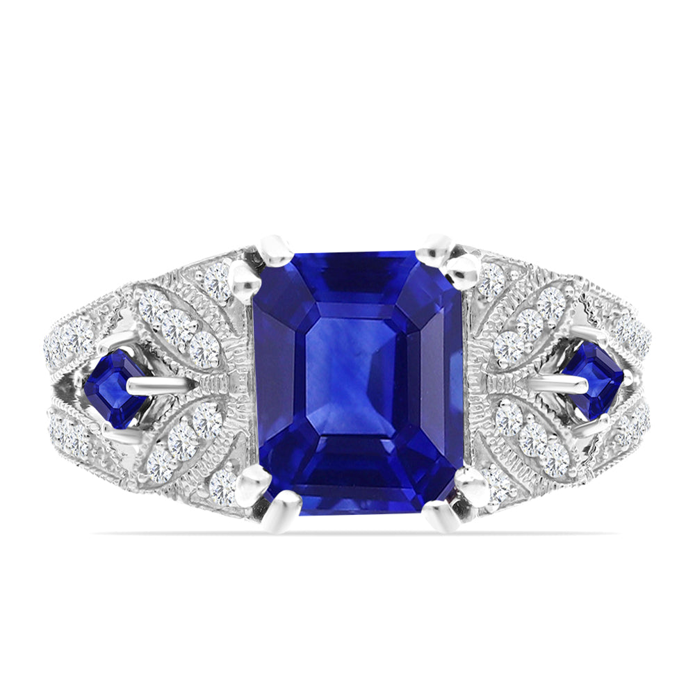 Ezüst Gyűrű Ausztrál Kék Zafírral és Fehér Topázzal 1 