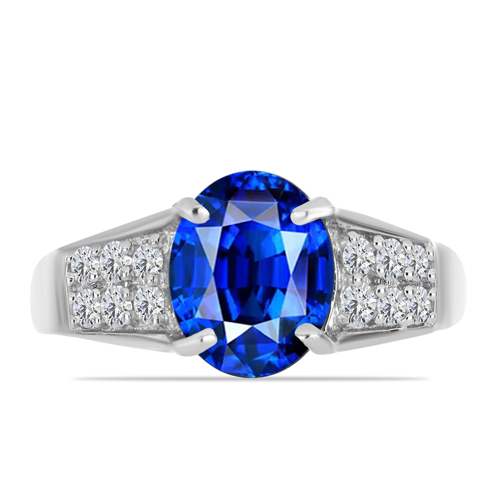 Ezüst Gyűrű Ausztrál Kék Zafírral és Fehér Topázzal 1 