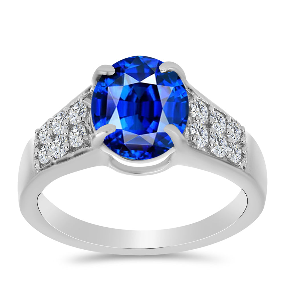 Ezüst Gyűrű Ausztrál Kék Zafírral és Fehér Topázzal 3 