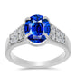 Ezüst Gyűrű Ausztrál Kék Zafírral és Fehér Topázzal