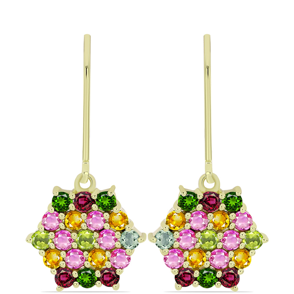 Arannyal Bevont Ezüst Fülbevaló Csakra Tourmalinnal 1 