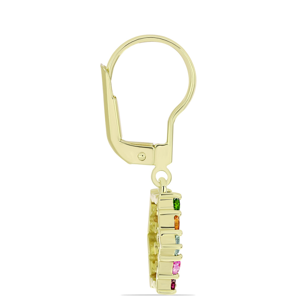 Arannyal Bevont Ezüst Fülbevaló Csakra Tourmalinnal