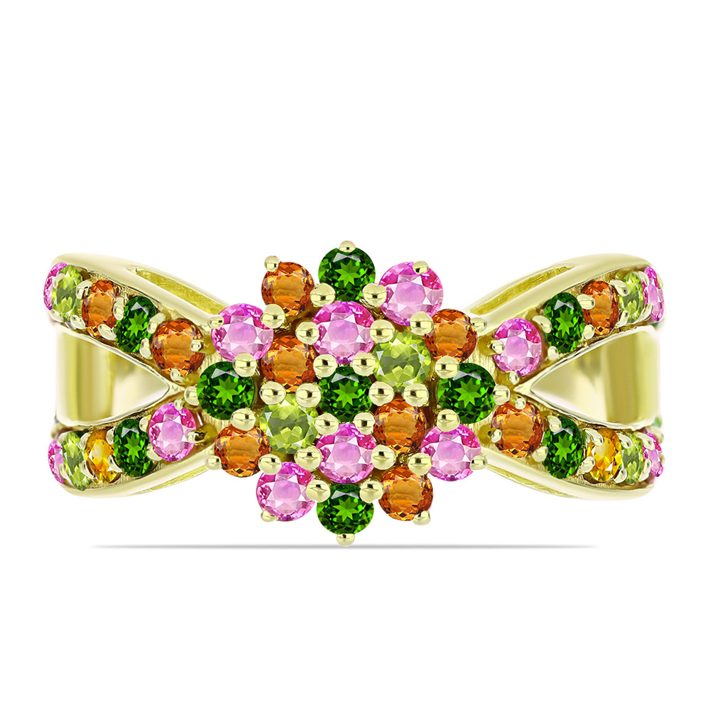 Arannyal Bevont Ezüst Gyűrű Csakra Tourmalinnal 1 