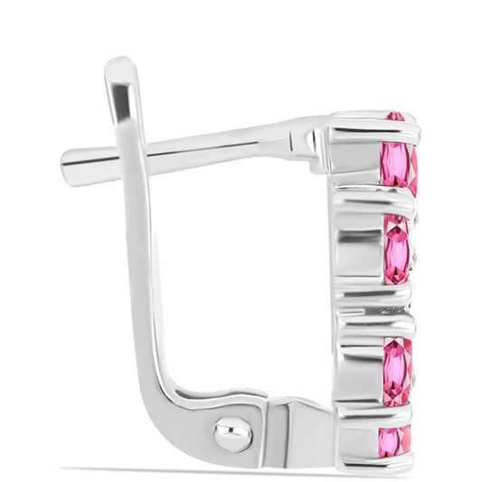 Ezüst Fülbevaló Pelmadullai Rózsaszínű Turmalinnal