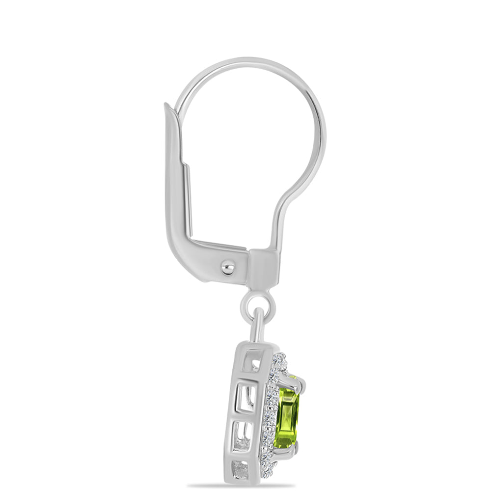 Ezüst Fülbevaló Changbai Peridottal és Fehér Topázzal 4 