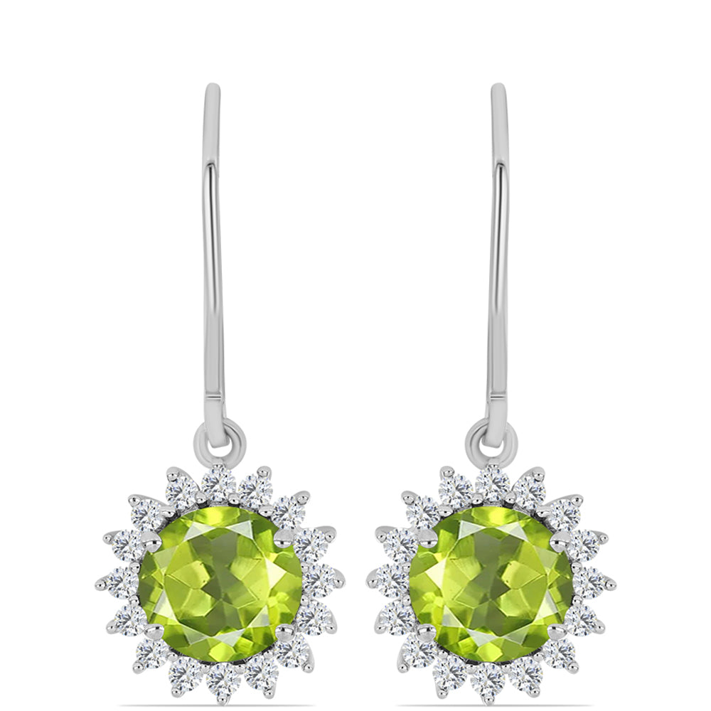 Ezüst Fülbevaló Changbai Peridottal és Fehér Topázzal 3 