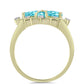 Arannyal Bevont Ezüst Gyűrű Paraiba Kvarccal és Fehér Topázzal