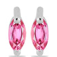 Ezüst Fülbevaló Pelmadullai Rózsaszínű Turmalinnal