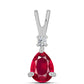 Ezüst Medál Madagaszkári Rubinnal és Fehér Topázzal