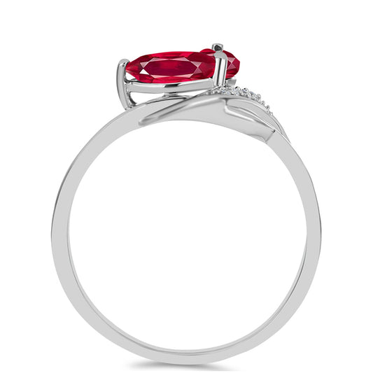 Ezüst Gyűrű Madagaszkári Rubinnal és Fehér Topázzal
