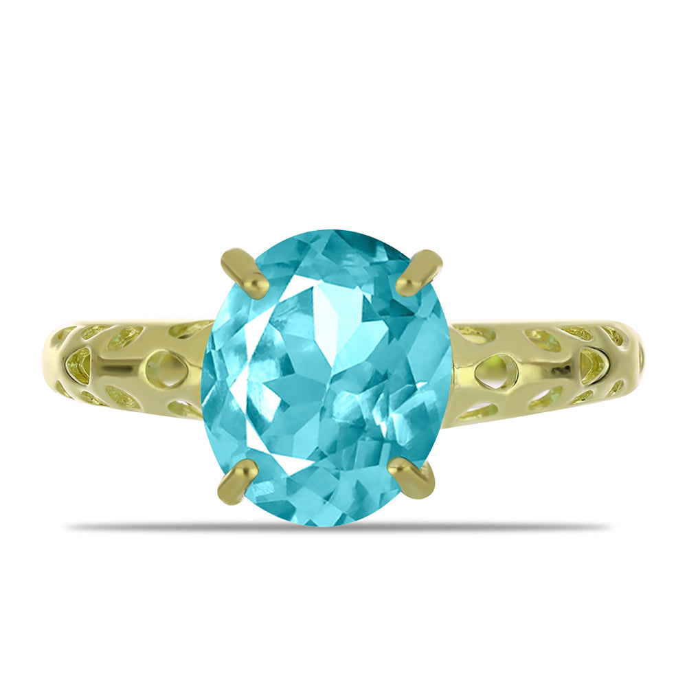 Arannyal Bevont Ezüst Gyűrű Paraiba Kvarccal 5 