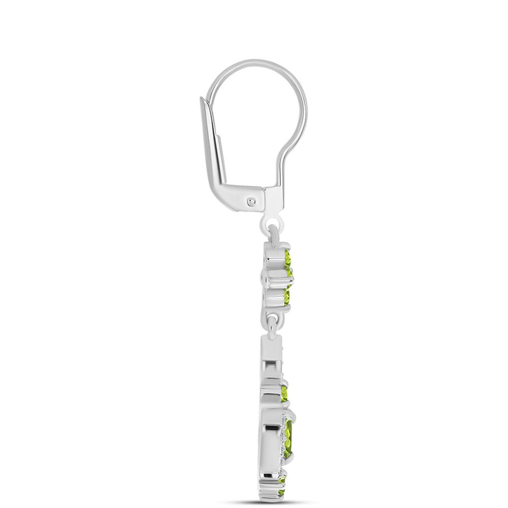 Ezüst Fülbevaló Changbai Peridottal és Fehér Topázzal