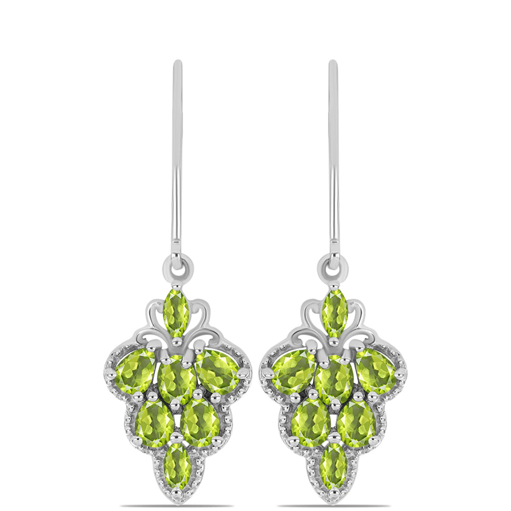 Ezüst Fülbevaló Changbai Peridottal