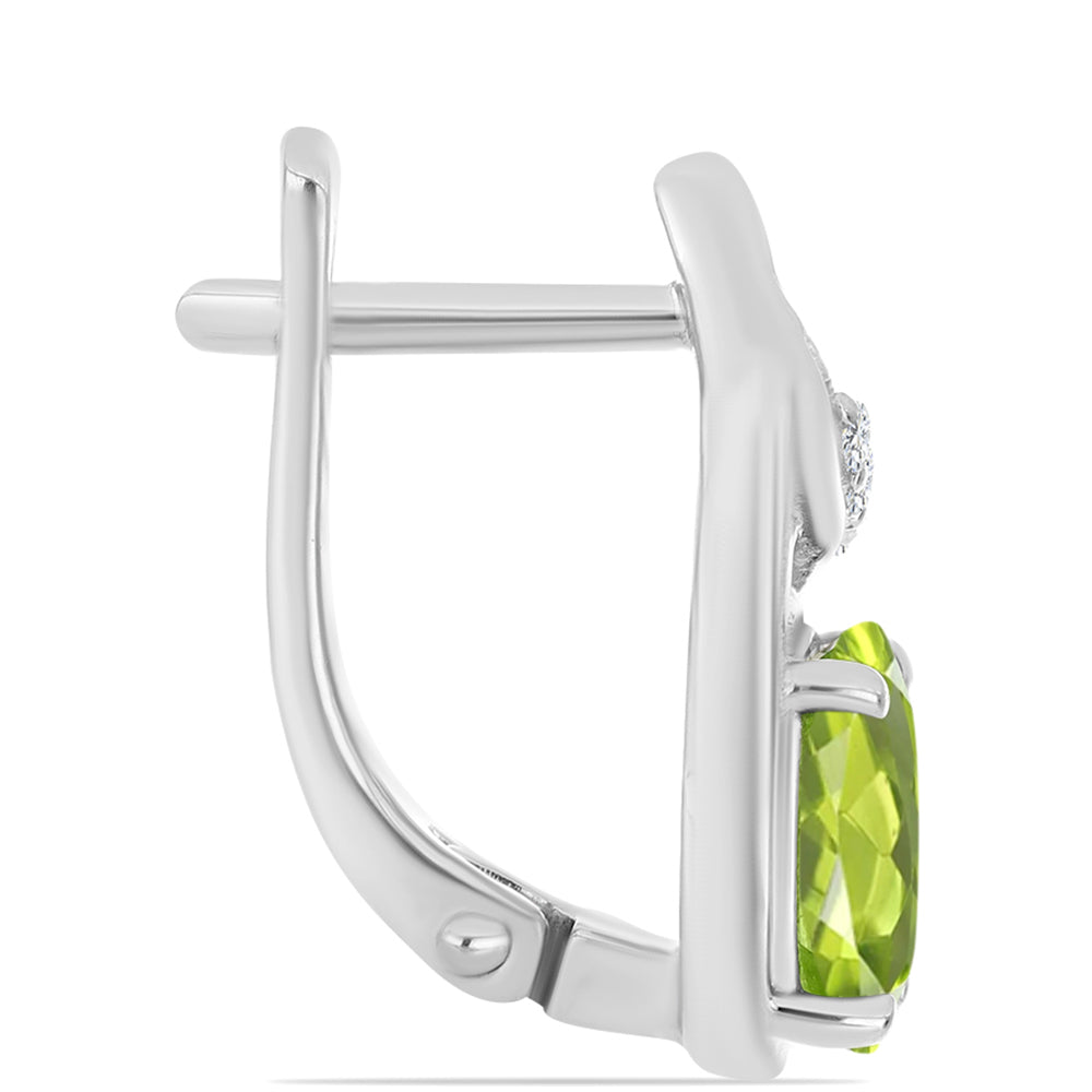 Ezüst Fülbevaló Changbai Peridottal és Fehér Topázzal 2 