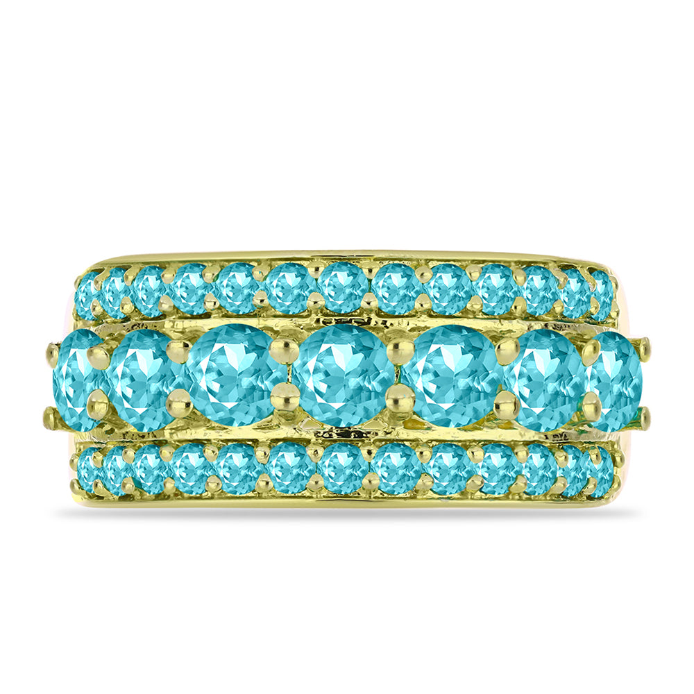 Arannyal Bevont Ezüst Gyűrű Paraiba Kvarccal 5 