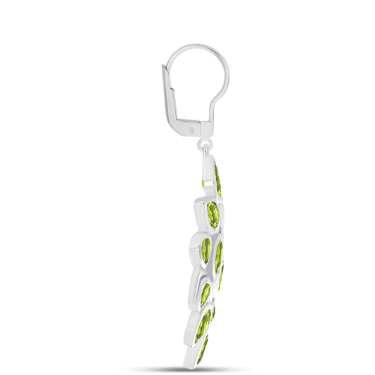 Ezüst Fülbevaló Changbai Peridottal