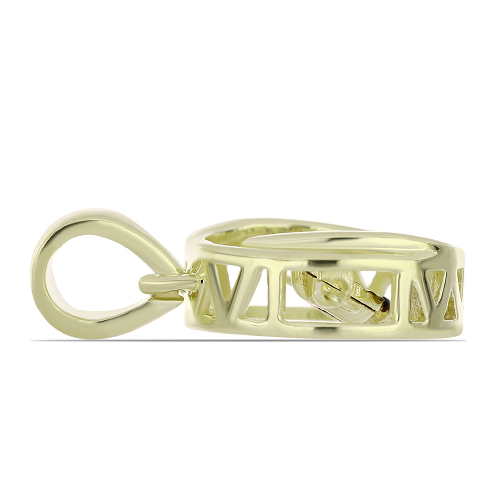 Arannyal Bevont Ezüst Medál Kék Táncoló Gyémánttal 2 