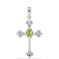 Kereszt Ezüst Medál Changbai Peridottal és Fehér Topázzal