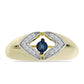 Arannyal Bevont Ezüst Gyűrű Kék Táncoló Gyémánttal és Fehér Topázzal